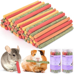 ERKOON 80Pcs Rabbit Timothy Hay Sticks purple potato flavor for engaging, safe chewing