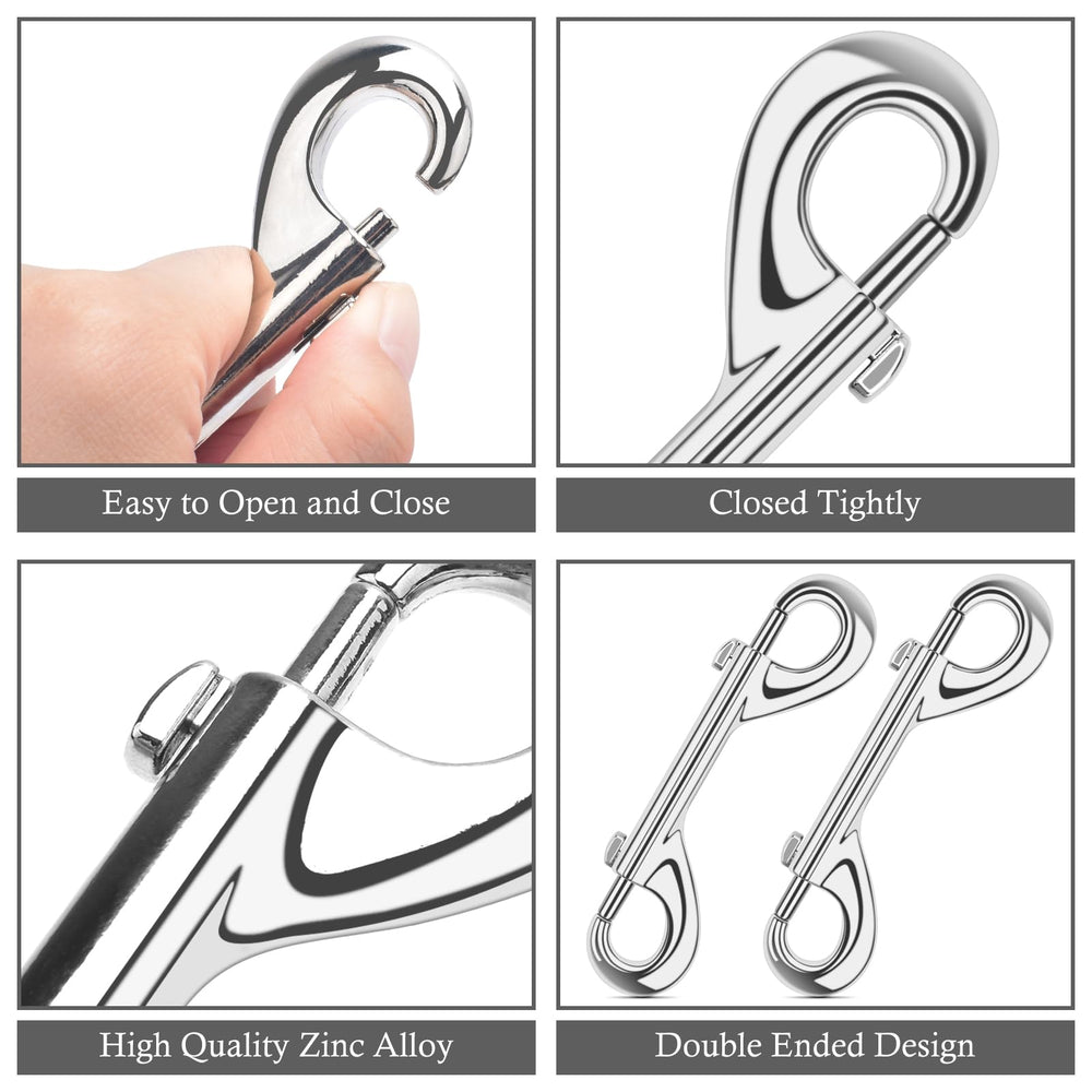ERKOON double-ended bolt snap in 4-7-inch for versatile horse tack setups.