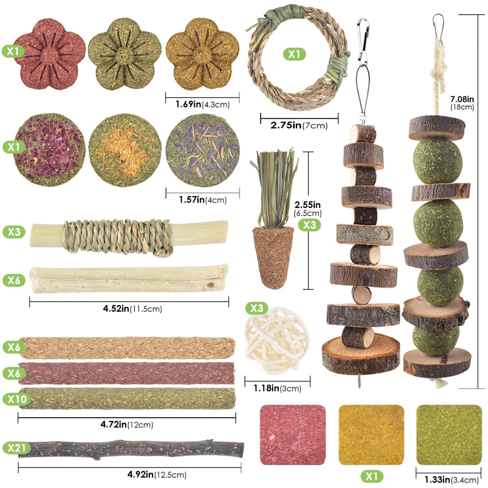 ERKOON natural Timothy grass cakes provide fiber-rich chew snacks