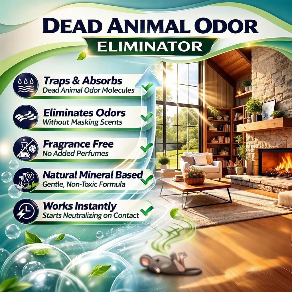EROSMILE odor eliminator for enclosed spaces improves air in crawlspaces and attics.