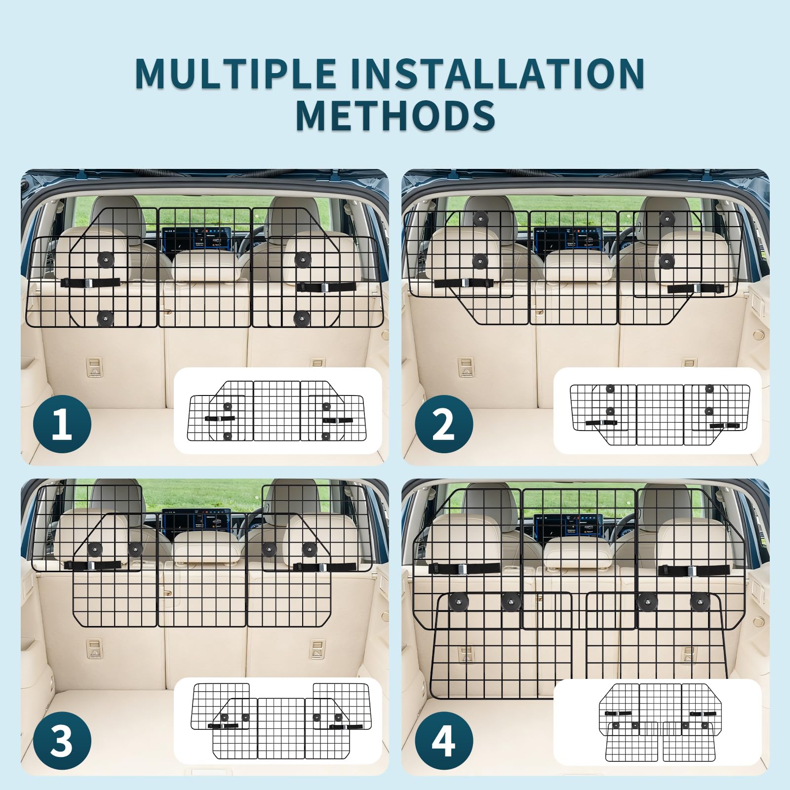 ERYTLLY dog car barrier adjustable width for many vehicles