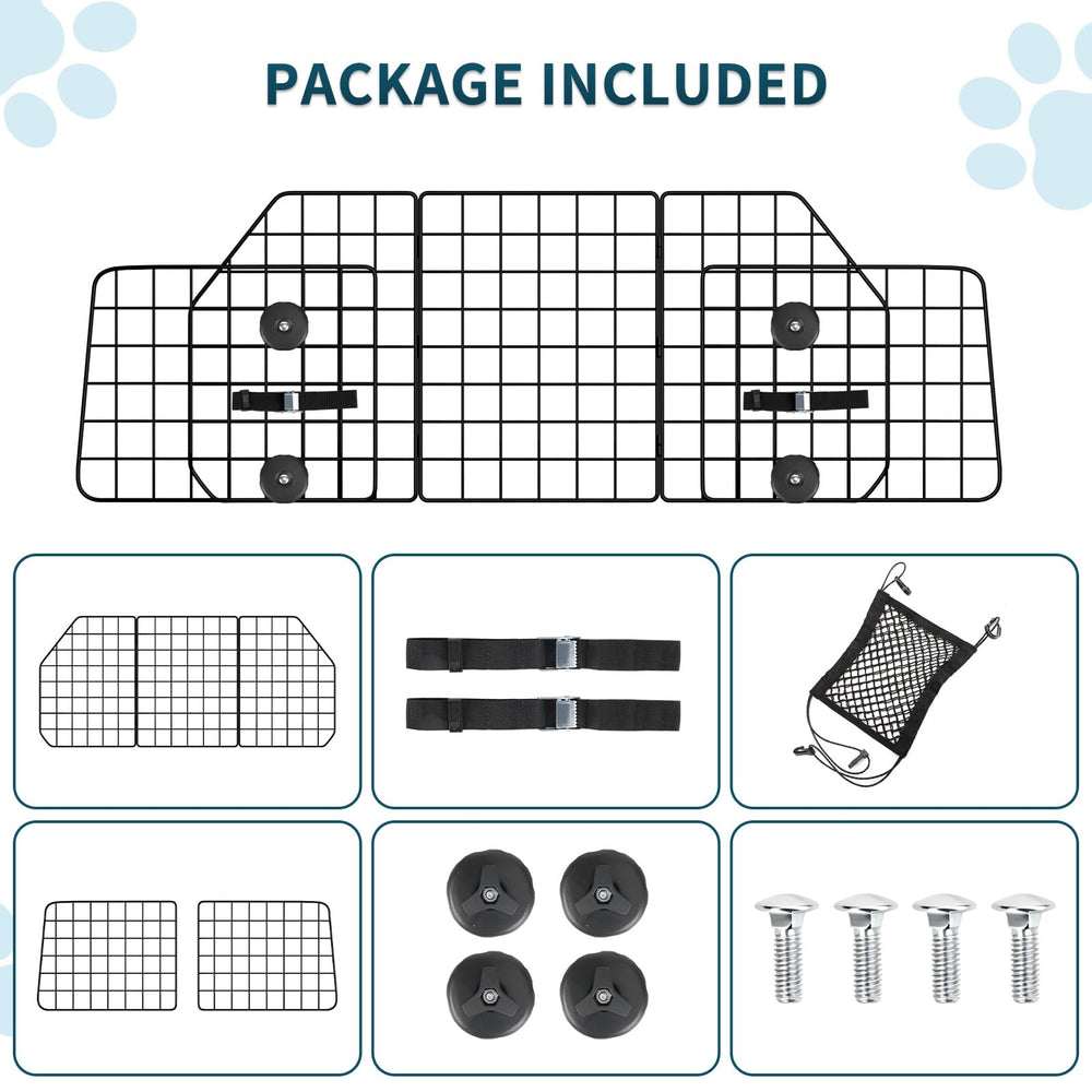 ERYTLLY dog car barrier rust-resistant mesh, easy cleaning