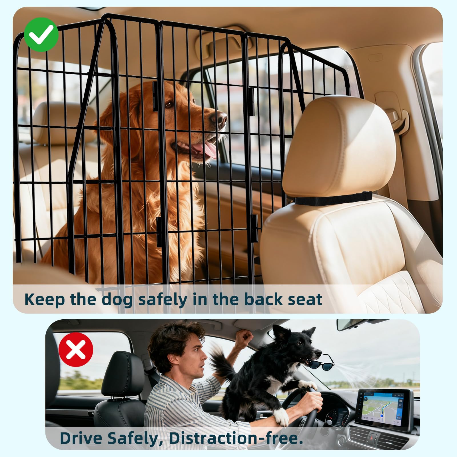 ERYTLLY dog car barrier folded for compact storage