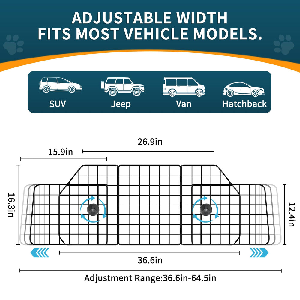ERYTLLY dog car barrier, mesh front view, keeps pets contained