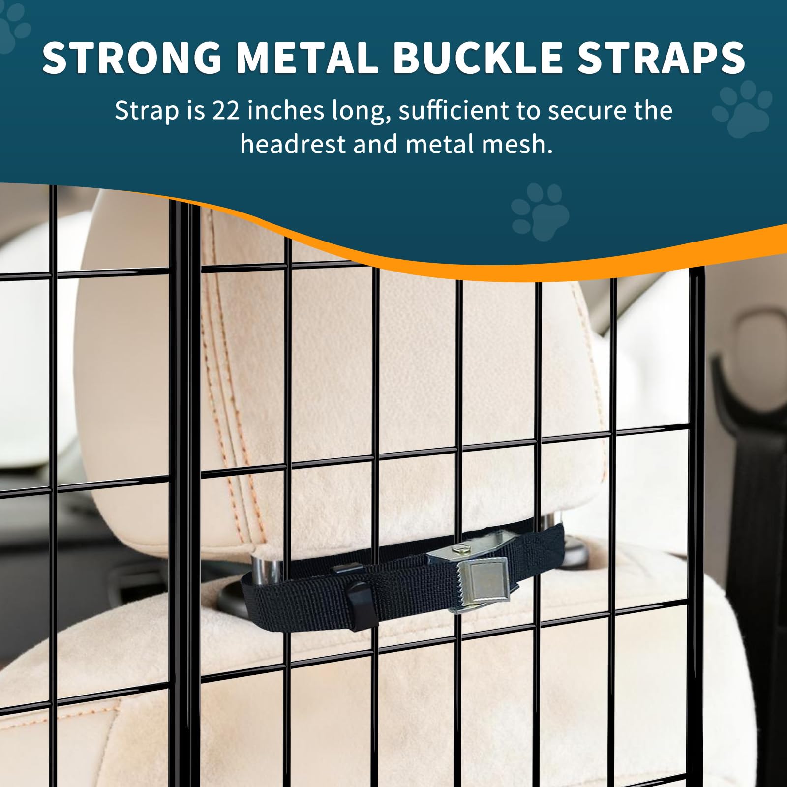 ERYTLLY dog car barrier strapped securely for stability