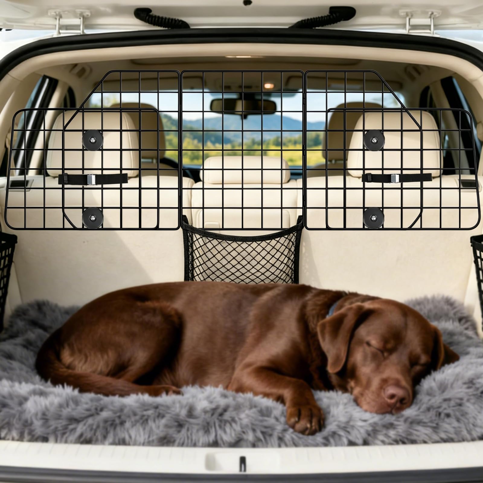 ERYTLLY dog car barrier, SUV side view, safer travel for pets