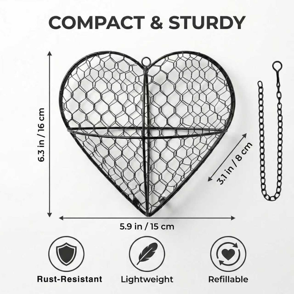 Esamar nesting material mesh frame enables birds to pluck soft strands.