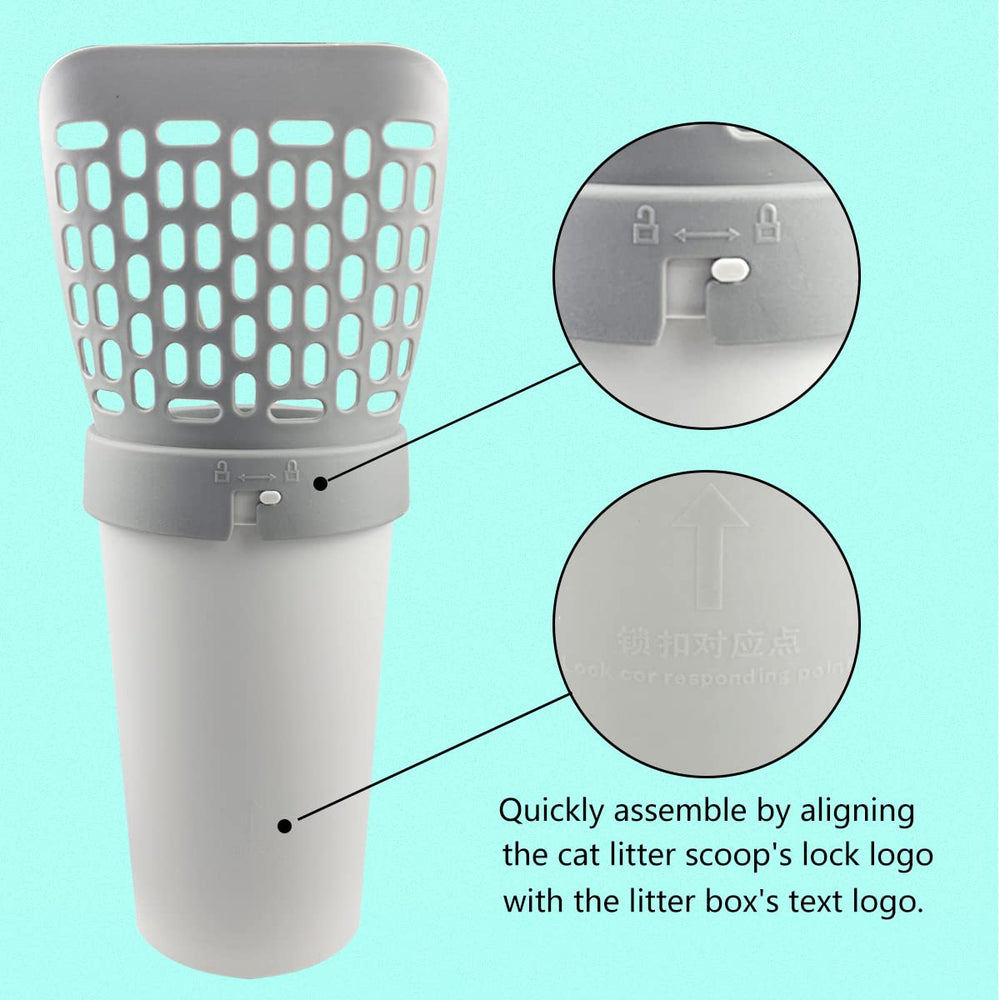 Esamploe 2-in-1 litter box and scoop design boosts cleanup efficiency