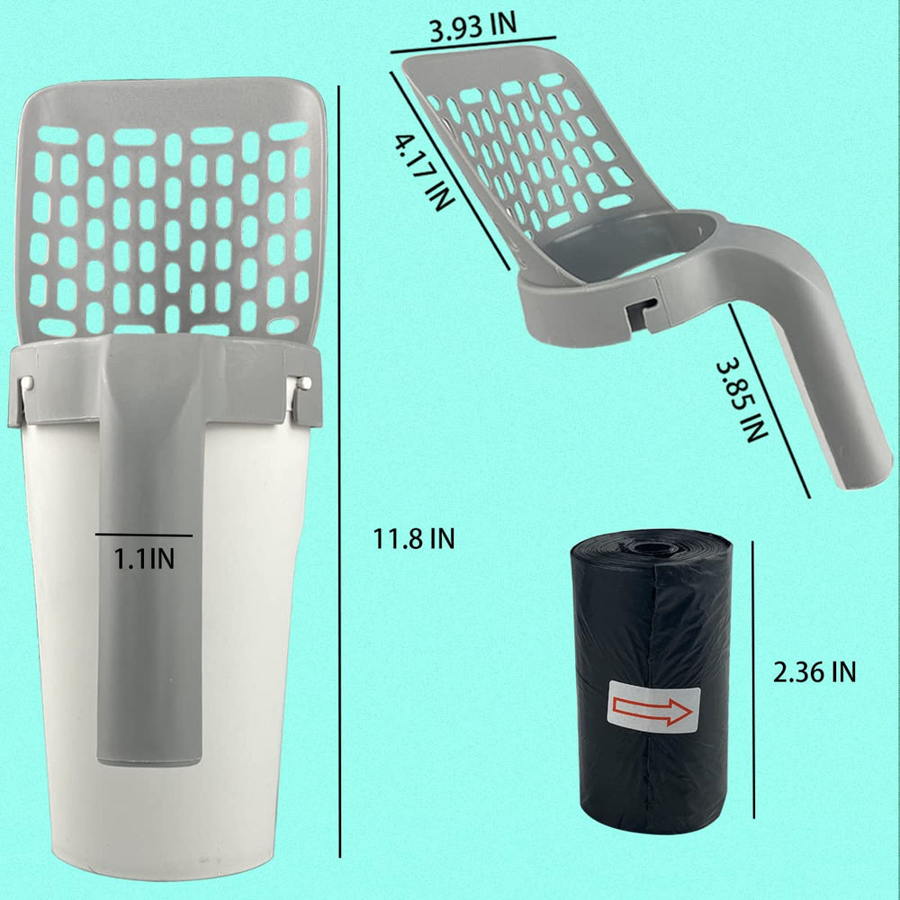 Esamploe portable litter scoop holder for on-the-go scooping