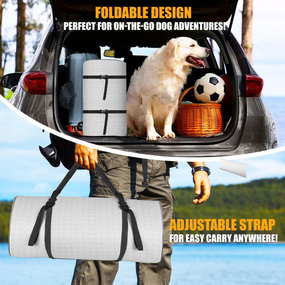 ESCRODOI dog car bed with adjustable straps for secure storage.