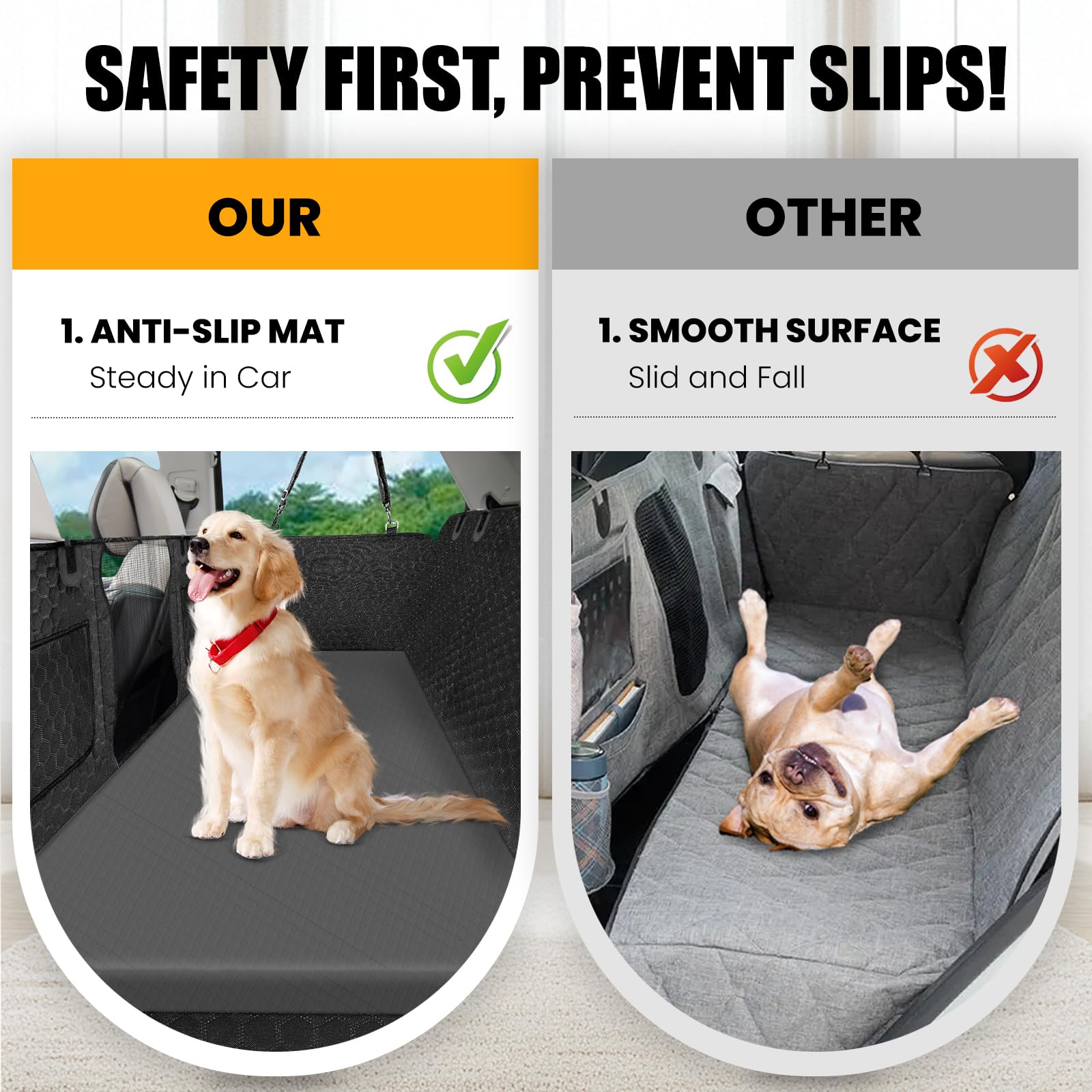 ESCRODOI dog car bed removable cover for easy cleaning.