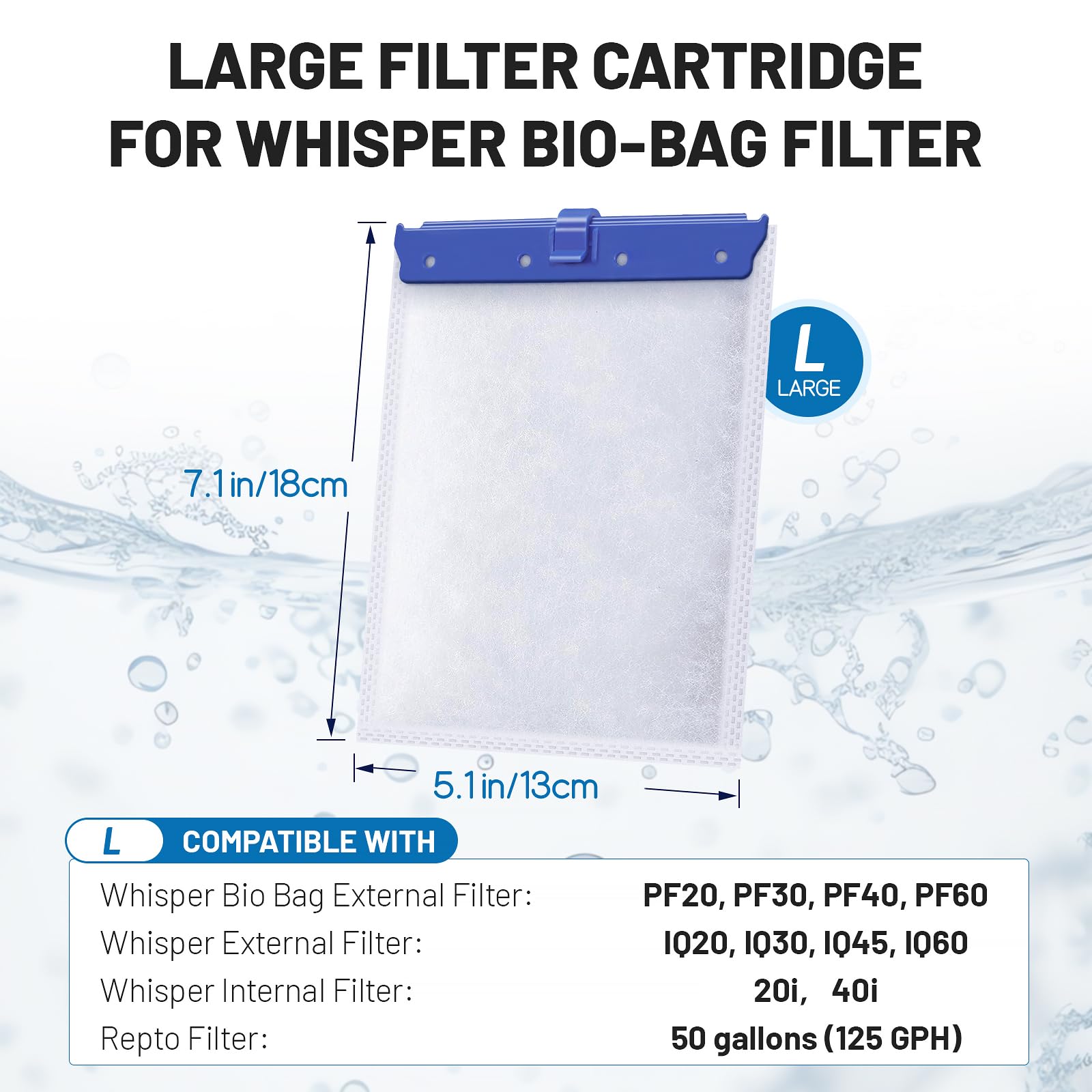 Esctabalt large cartridge close-up shows activated carbon layer for improved water clarity.