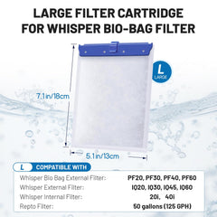 Esctabalt large cartridge close-up shows activated carbon layer for improved water clarity.