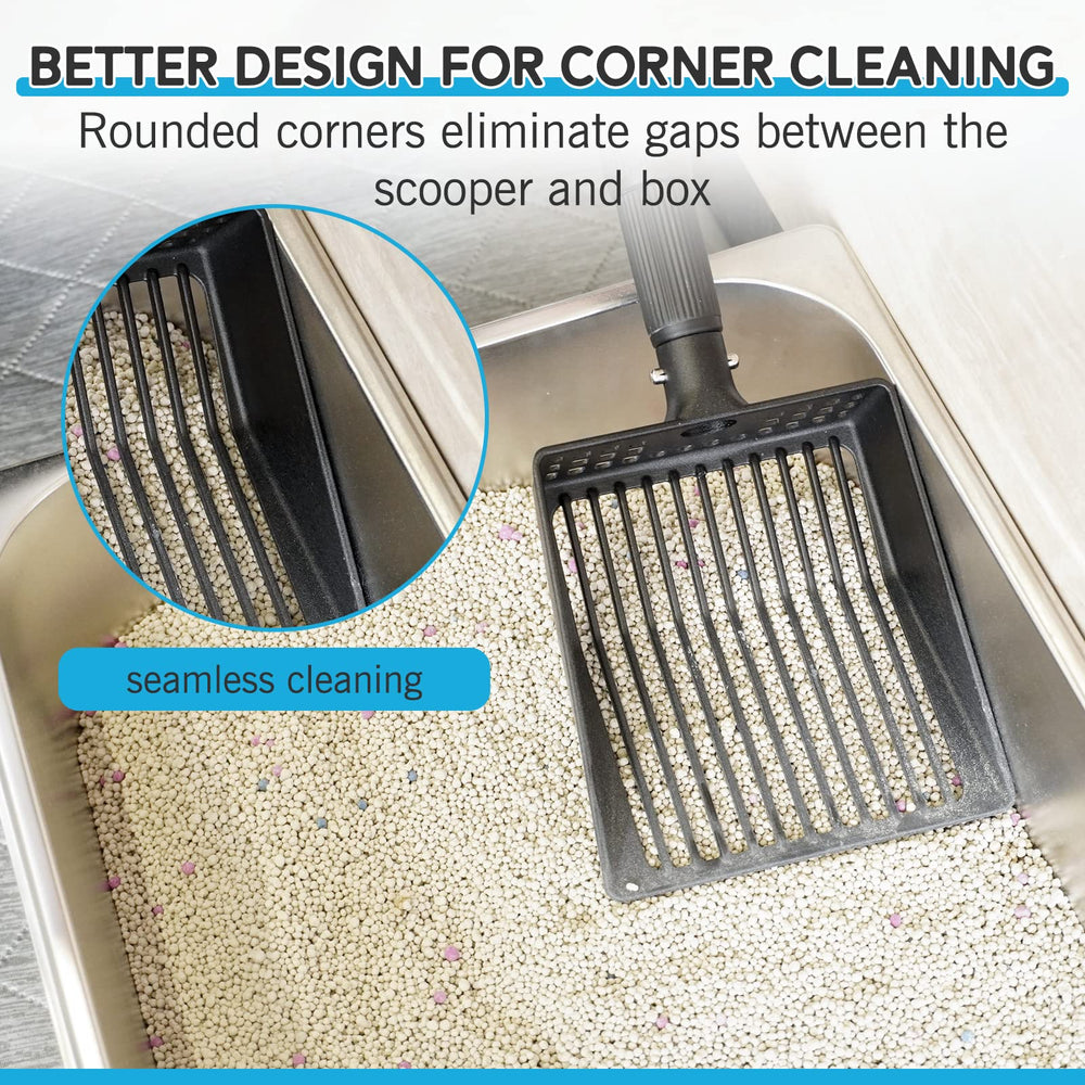ESGPET rust-proof metal scoop rinses clean after use.