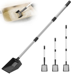 ESGPET cat litter scoop with extendable metal handle for easy reach and cleaning.