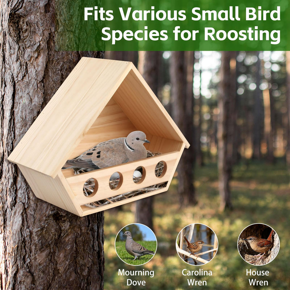 Esmorah 14x10x5 inch nest box fits mourning doves and wrens.