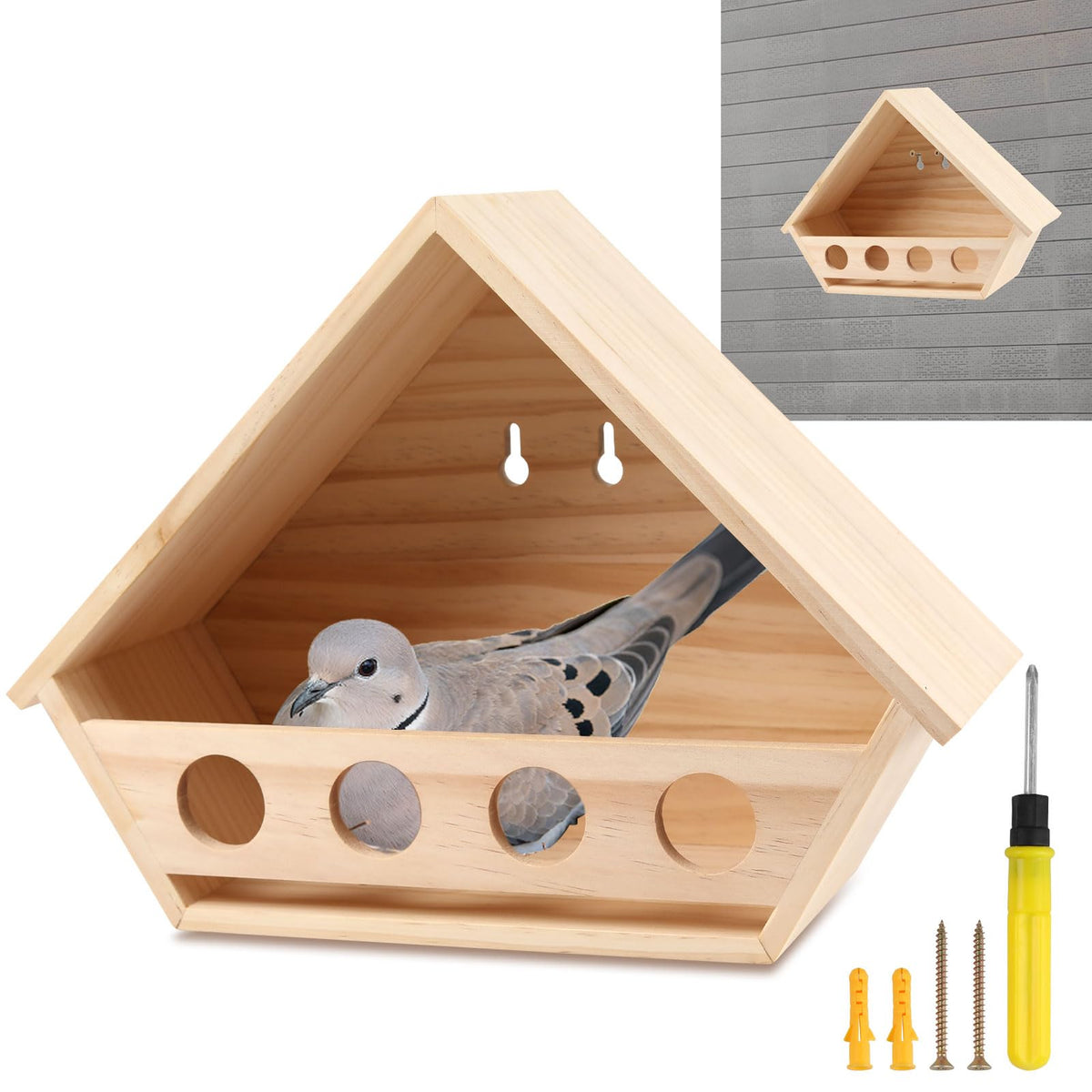 Esmorah dove bird house outside welcomes mourning doves in your yard.