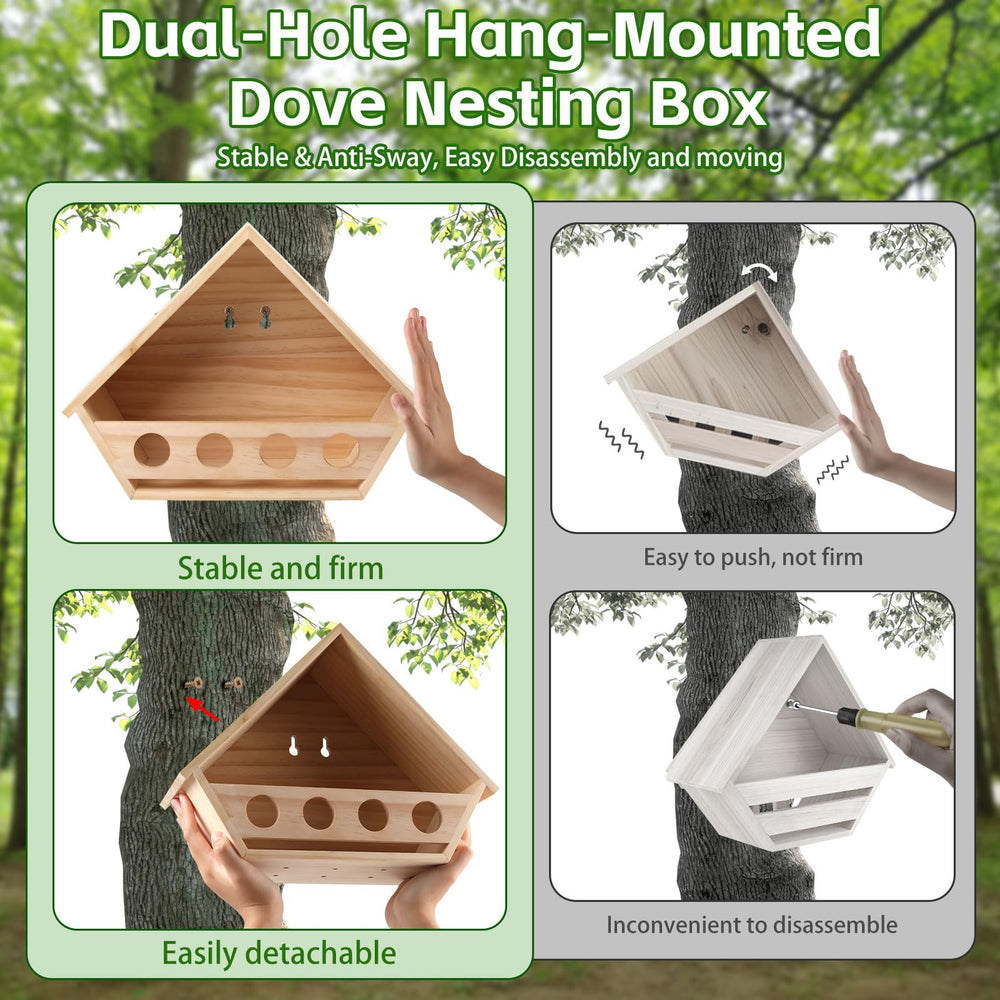 Esmorah nesting box includes expansion screws for secure mounting.