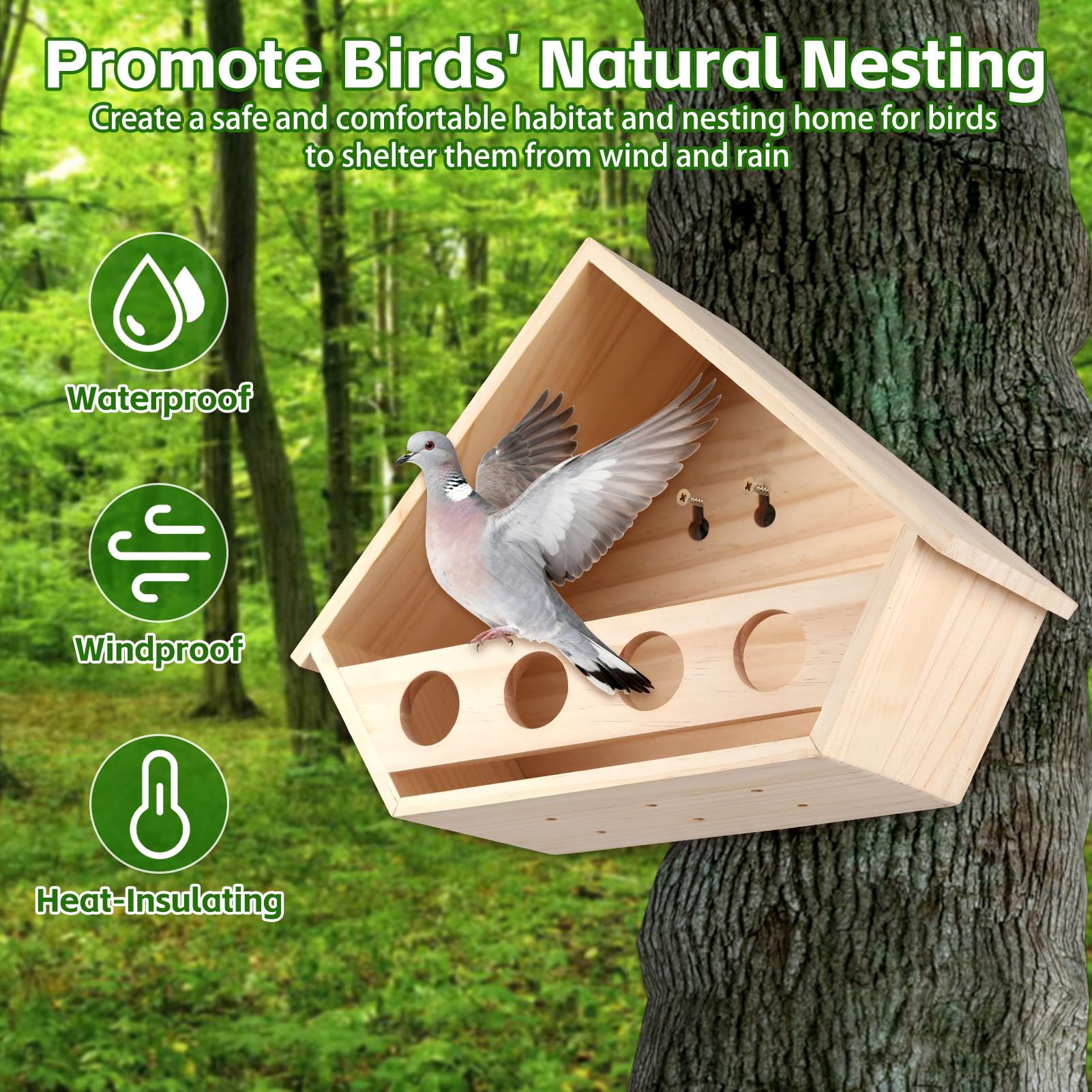 Esmorah solid pine wood construction for durable outdoor use.