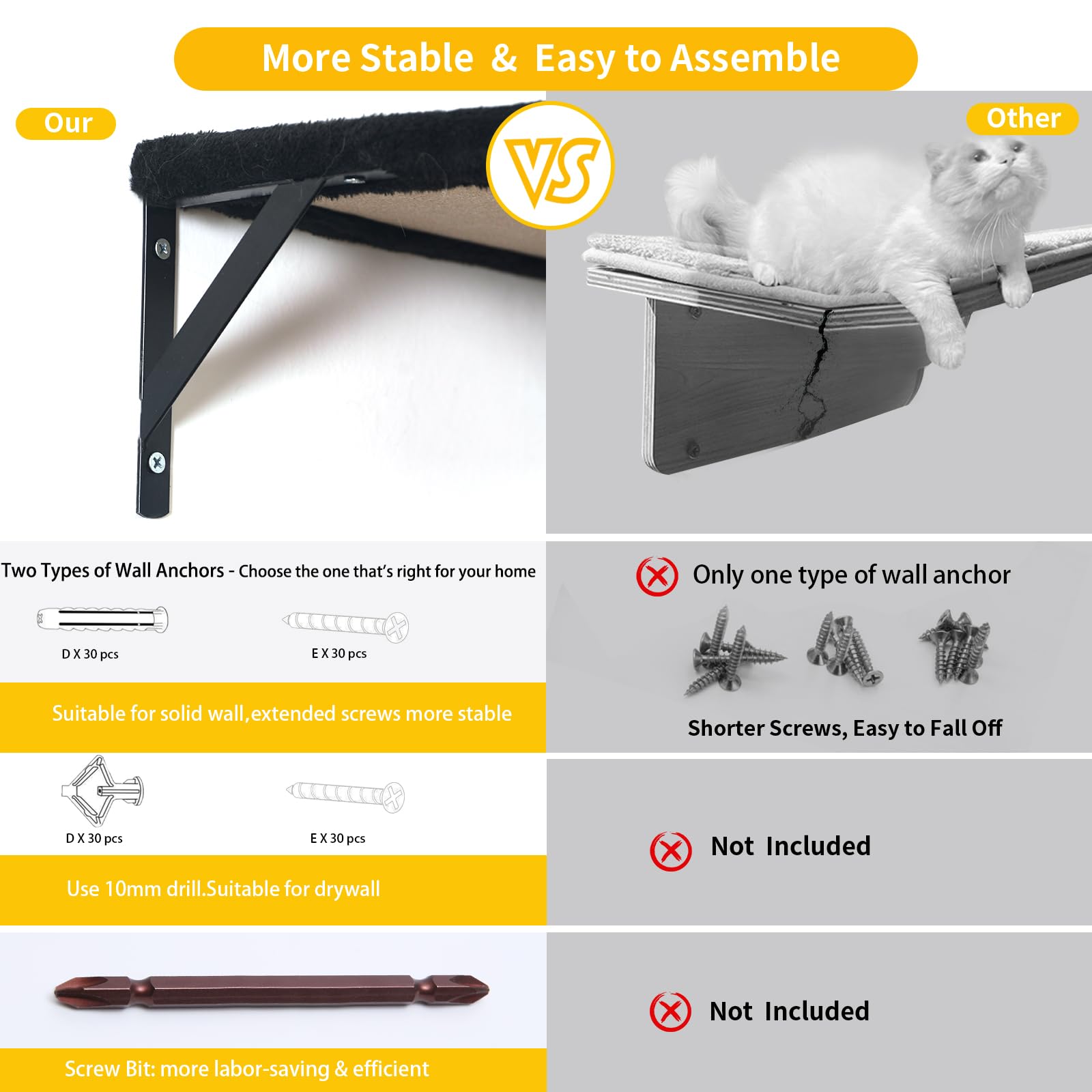 ESOTTE installation-ready cat furniture in black shows quick mounting and setup