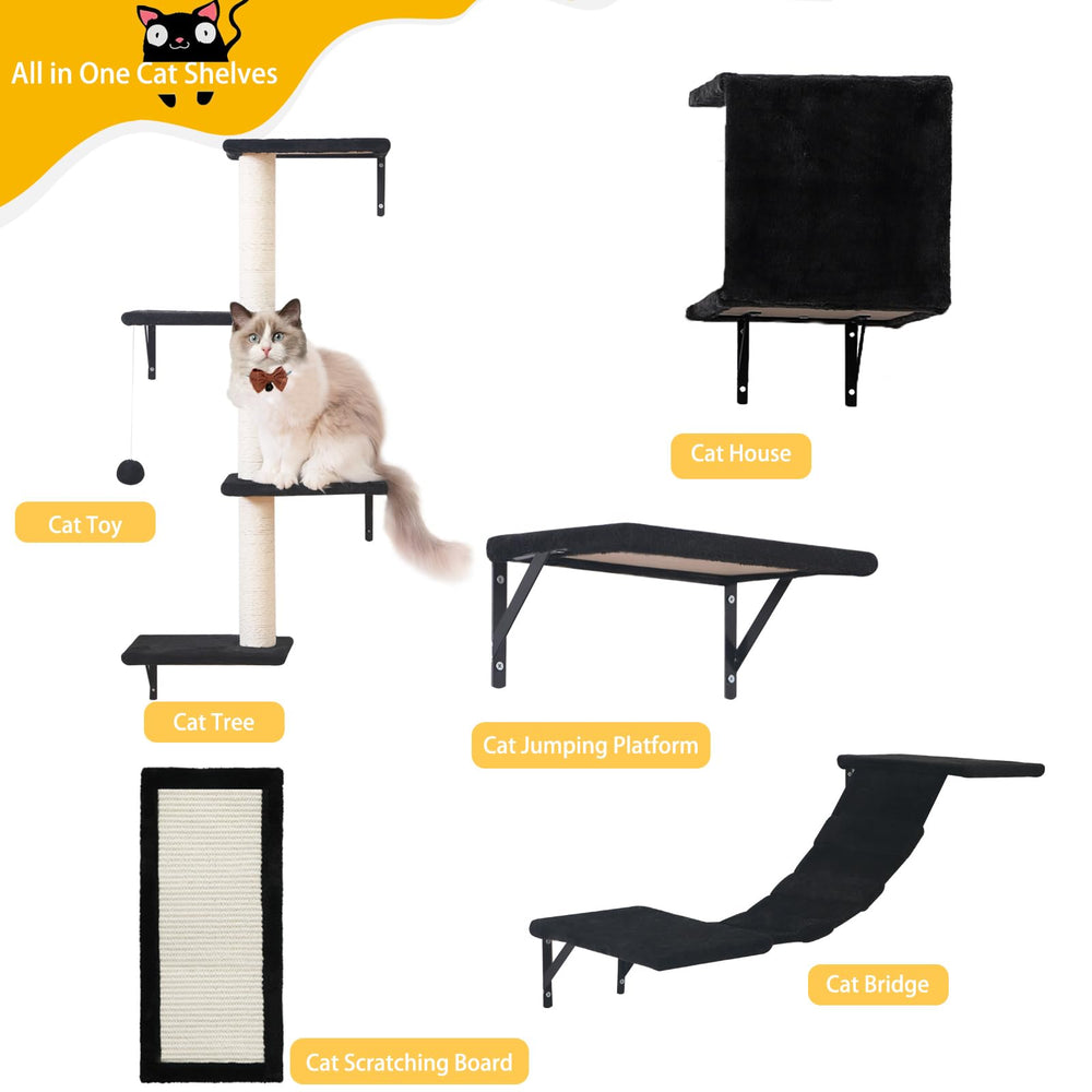 ESOTTE cat wall scratcher in black provides a durable surface for scratching
