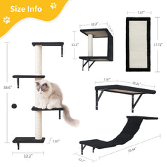 ESOTTE cat wall steps in black provide easy access to elevated perches
