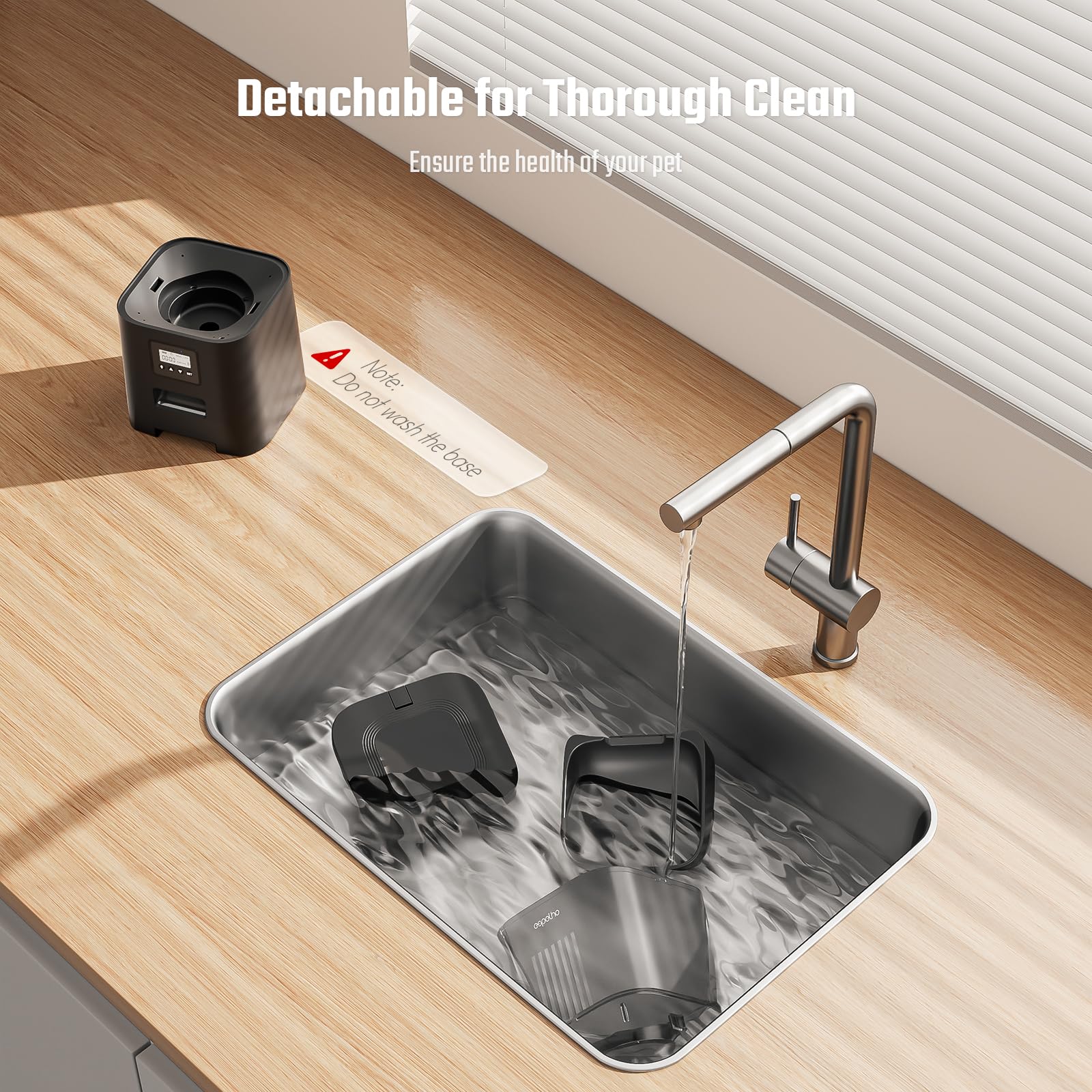 Espelho automatic cat feeder backup power and easy cleaning design for busy households.