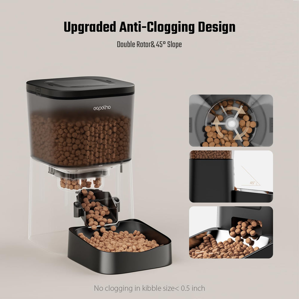 Espelho automatic cat feeder desiccant bag helps keep kibble fresh between feedings.