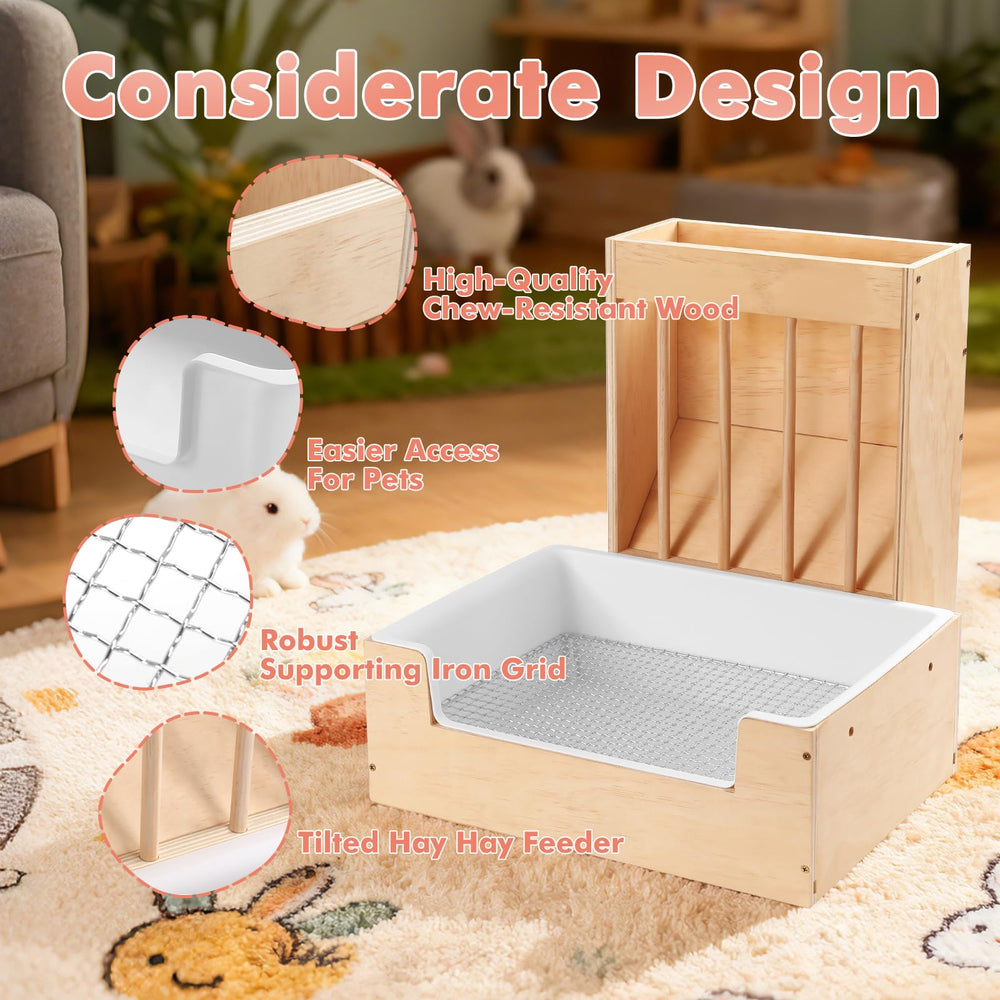 Essenhome removable litter pan and foot pads for easy cleaning.