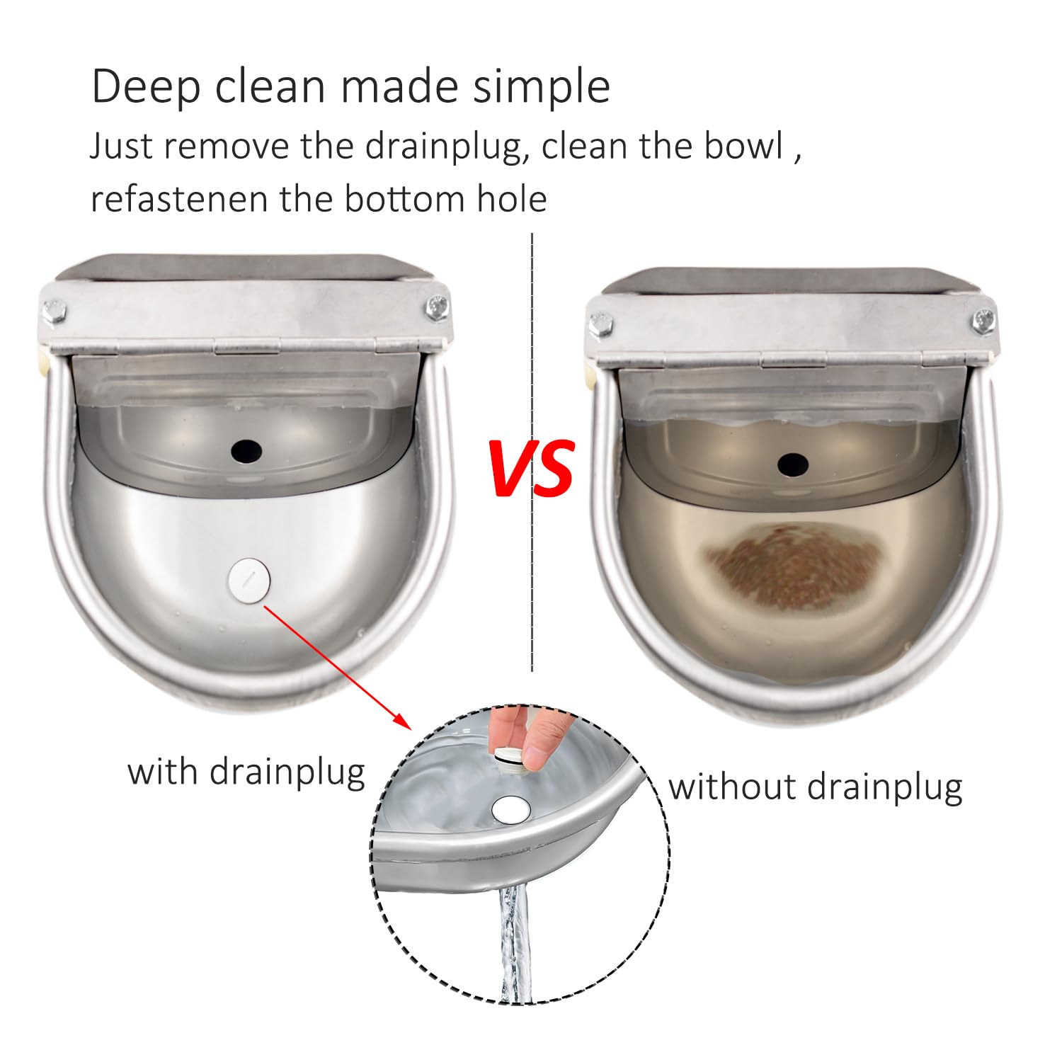 Essilnn self-filling trough installed for hands-free hydration.