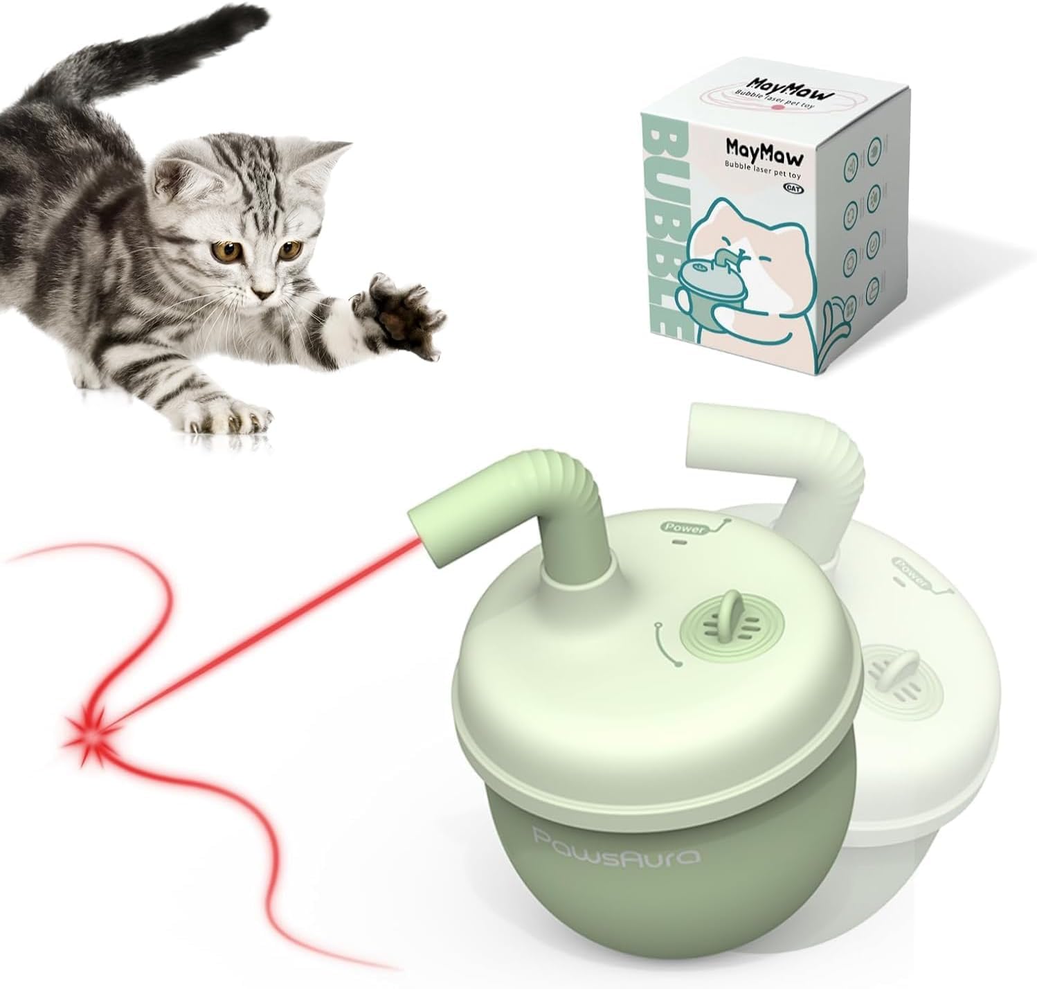 estbicn automatic laser cat toy self-balancing 360 spin for interactive play