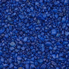 Estes Spectrastone blue gravel for freshwater aquariums; pH-neutral and safe for aquatic life.