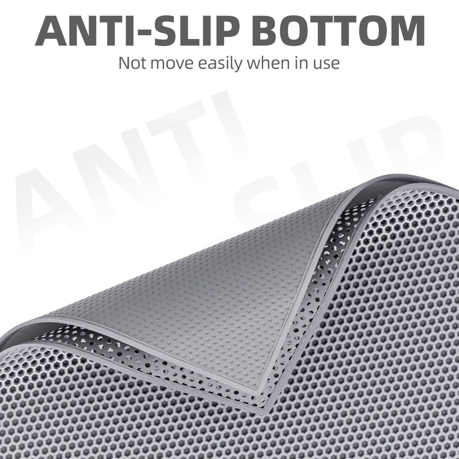 ESTHELLO Cat Litter Mat anti-slip backing keeps it secure