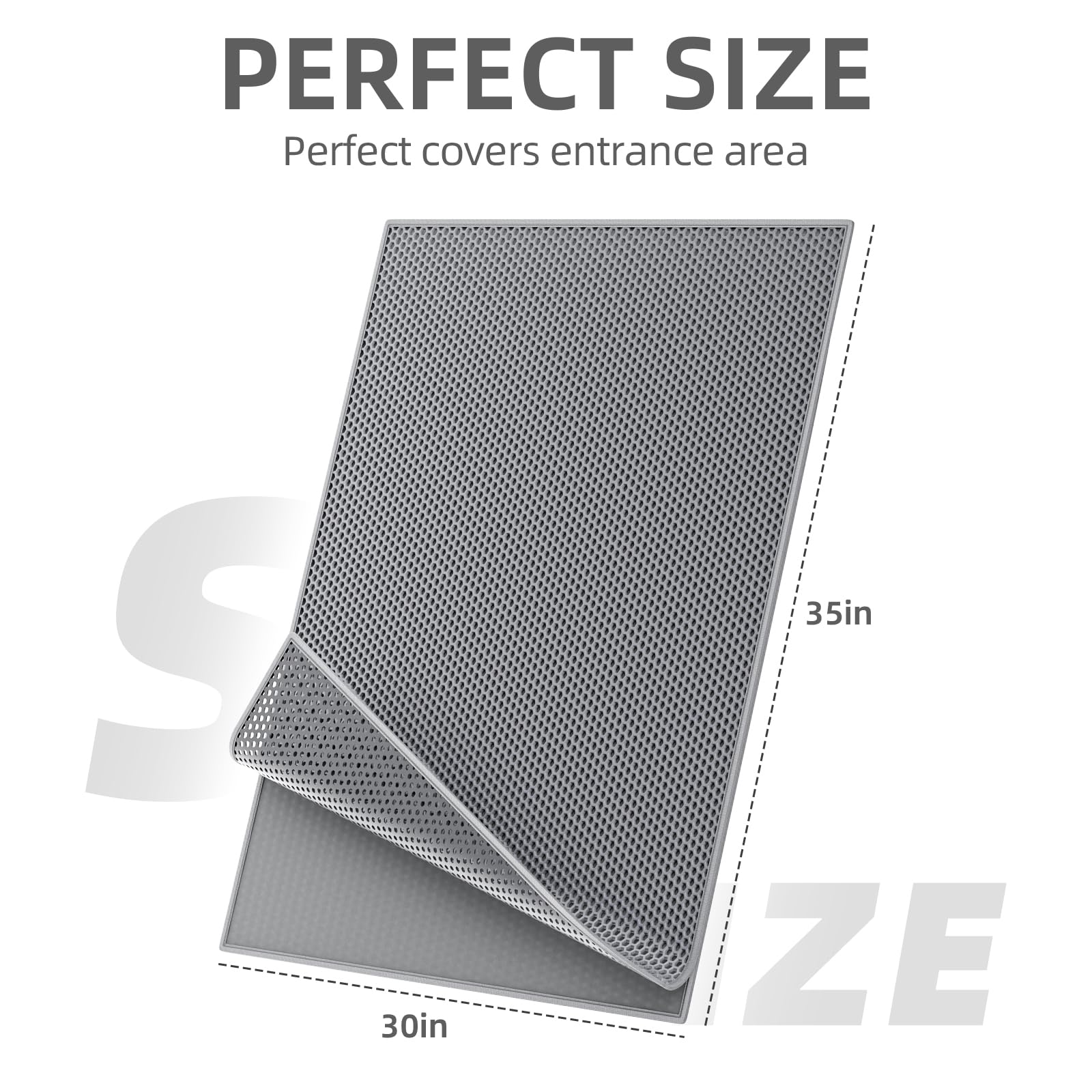 ESTHELLO Cat Litter Mat close-up shows paw-friendly EVA surface