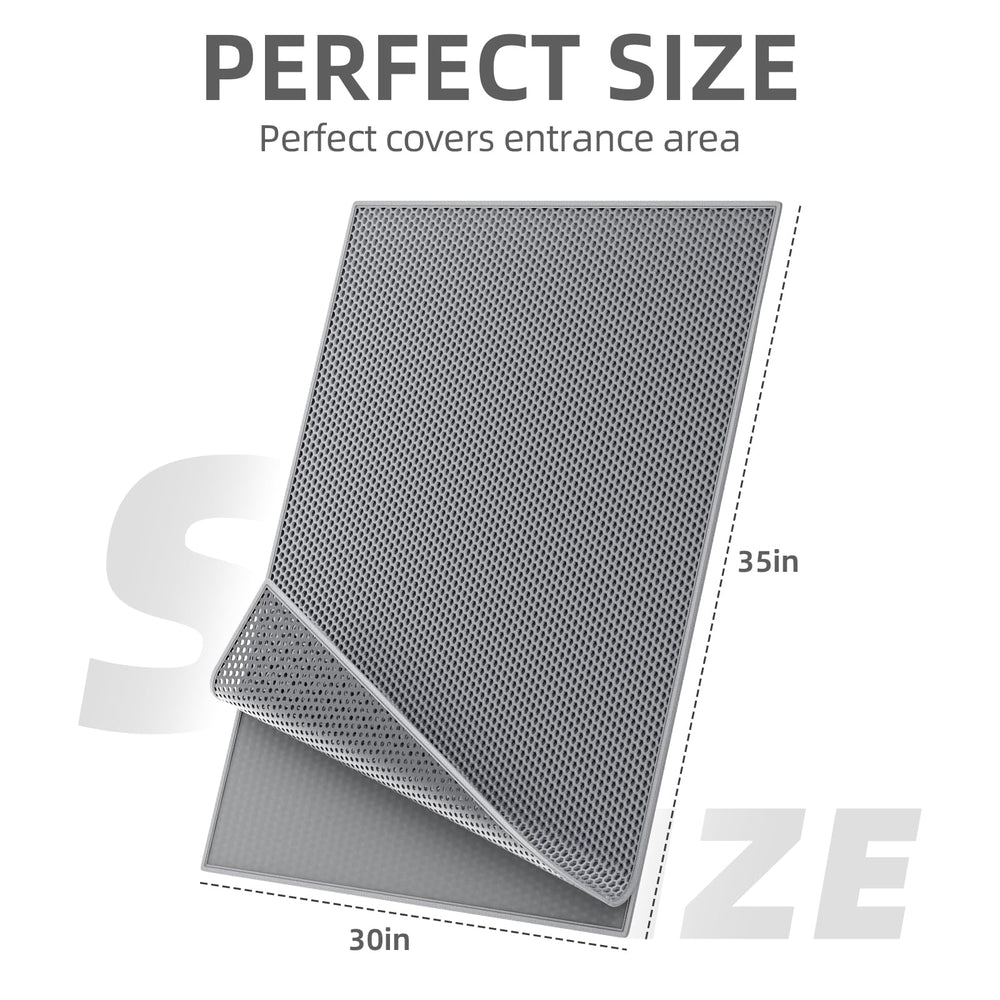 ESTHELLO Cat Litter Mat close-up shows paw-friendly EVA surface