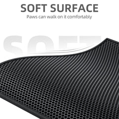 ESTHELLO cat litter mat large bottom layer trap demonstrates double-layer system.