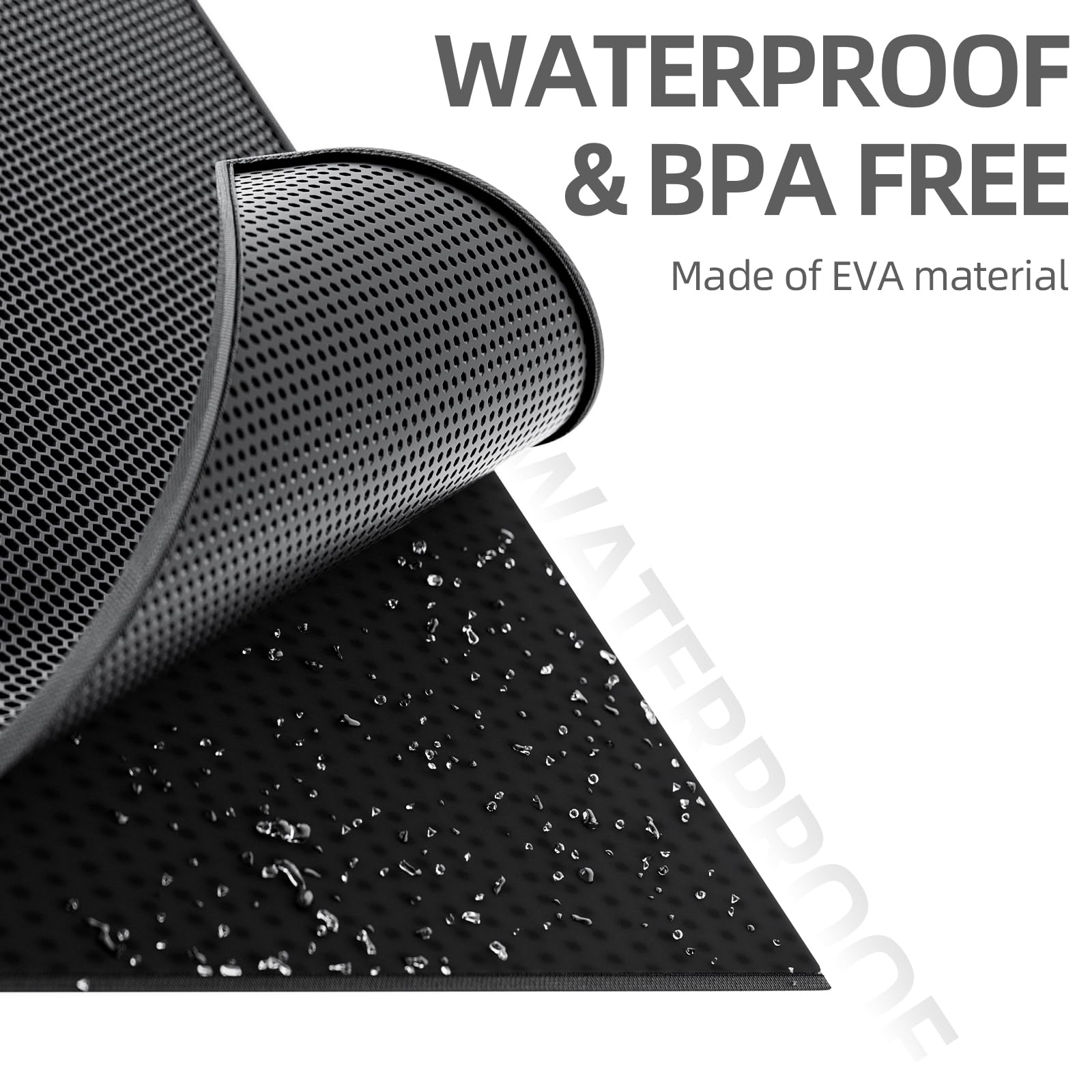 ESTHELLO cat litter mat large soft EVA surface is paw-friendly.
