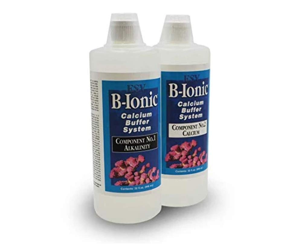 ESV Aquatics B-Ionic Part 1 bottle for steady alkalinity support in reef aquariums.