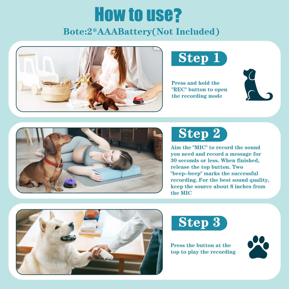 Versatile ESYELEC dog buttons support at-home practice and learning