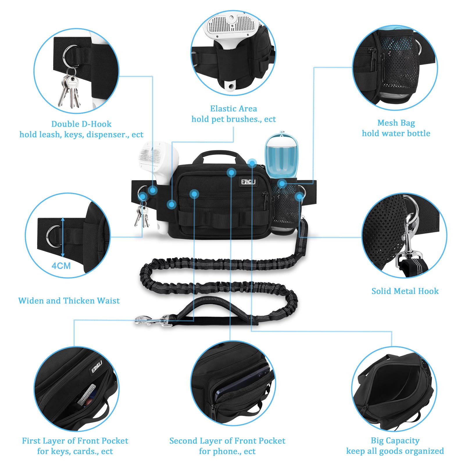 ETACCU double shock-absorbing bungee reduces jerk during tugs