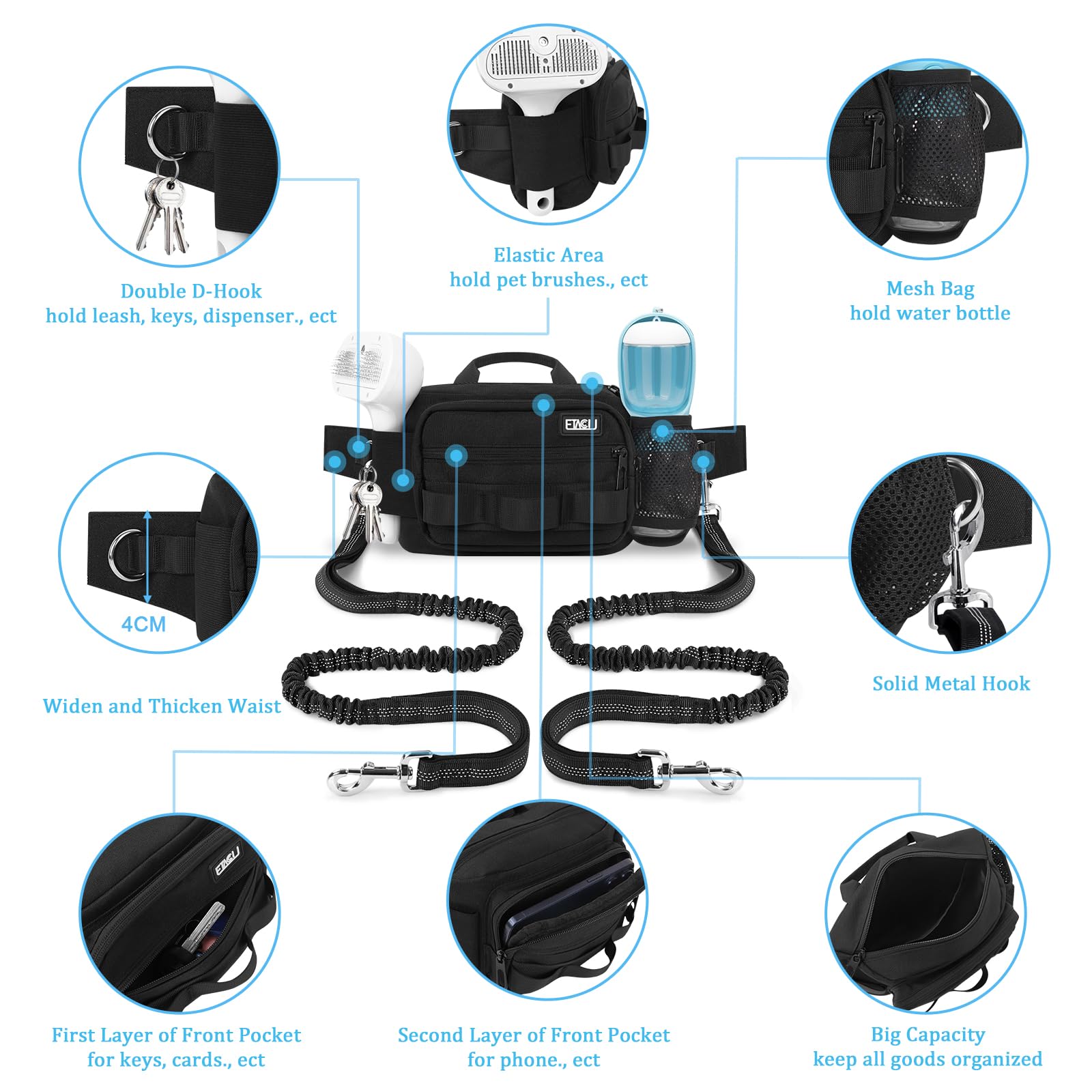 ETACCU double shock-absorbing bungee reduces strain on pulls