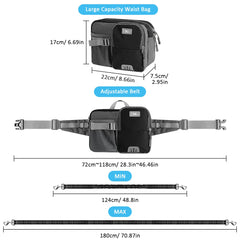 ETACCU adjustable waist belt extends up to 70 inches for running.