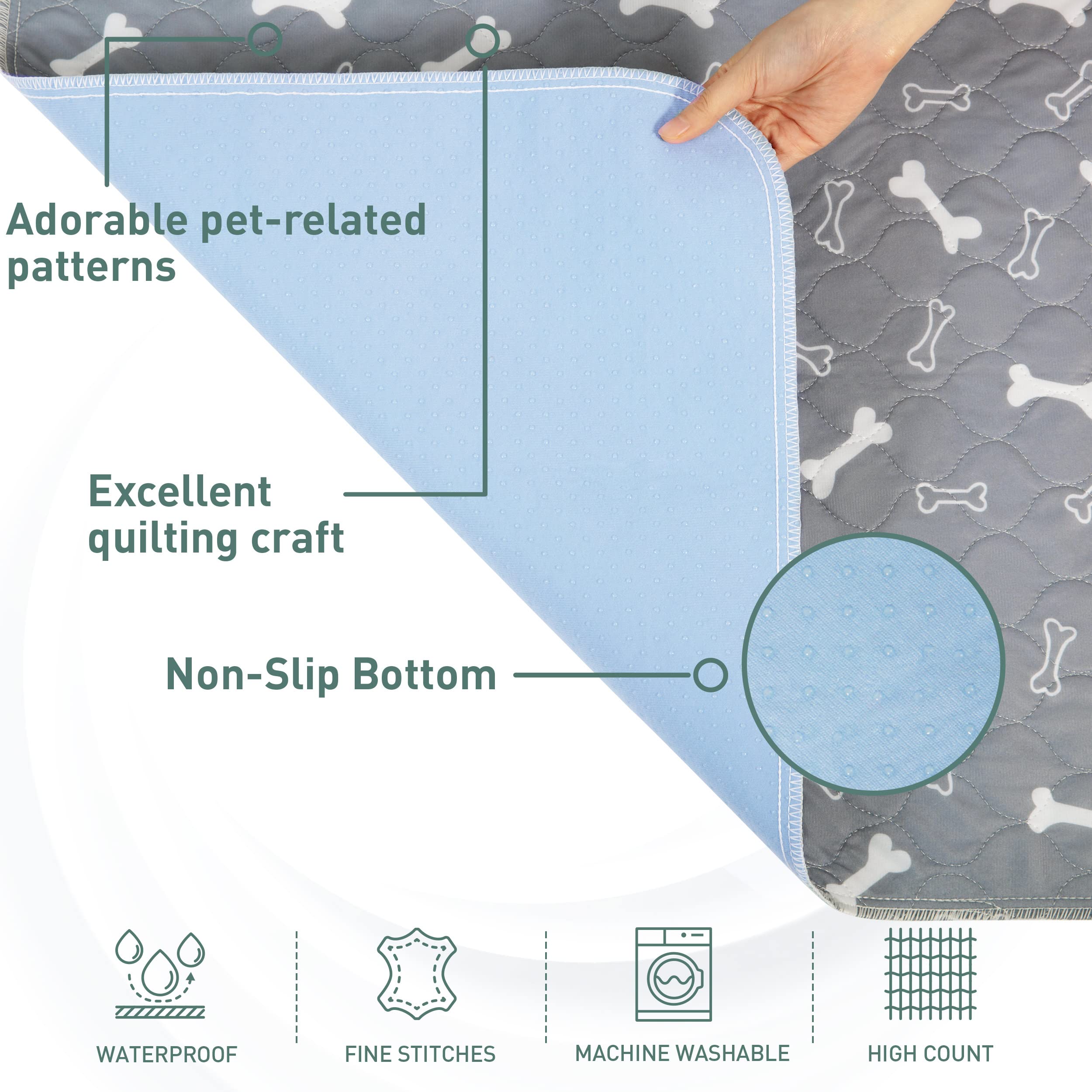 Eterish washable puppy pad being rinsed, reusable and durable.