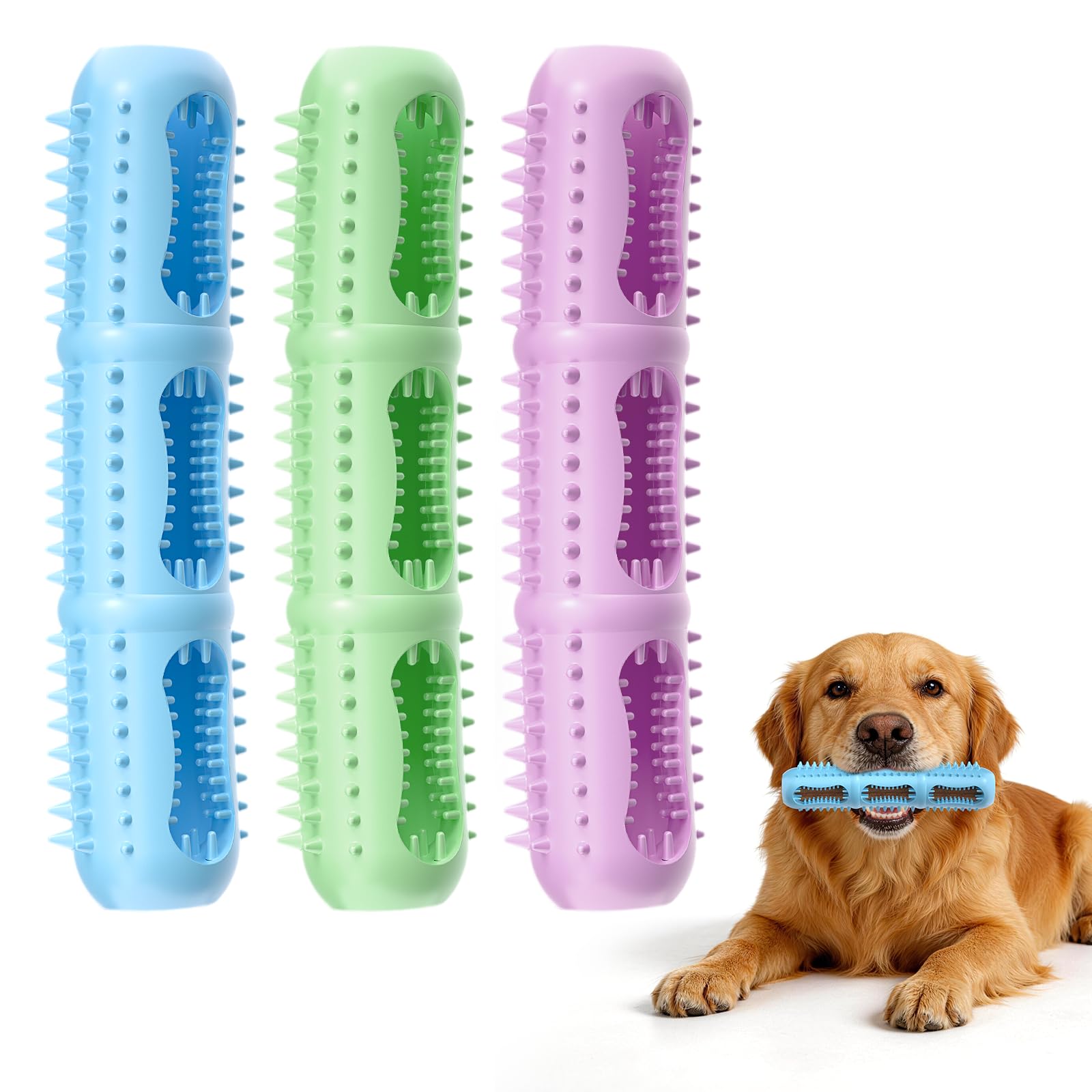 Eternalyme Bite and Brush toy side view shows engaging chew action and brushing potential