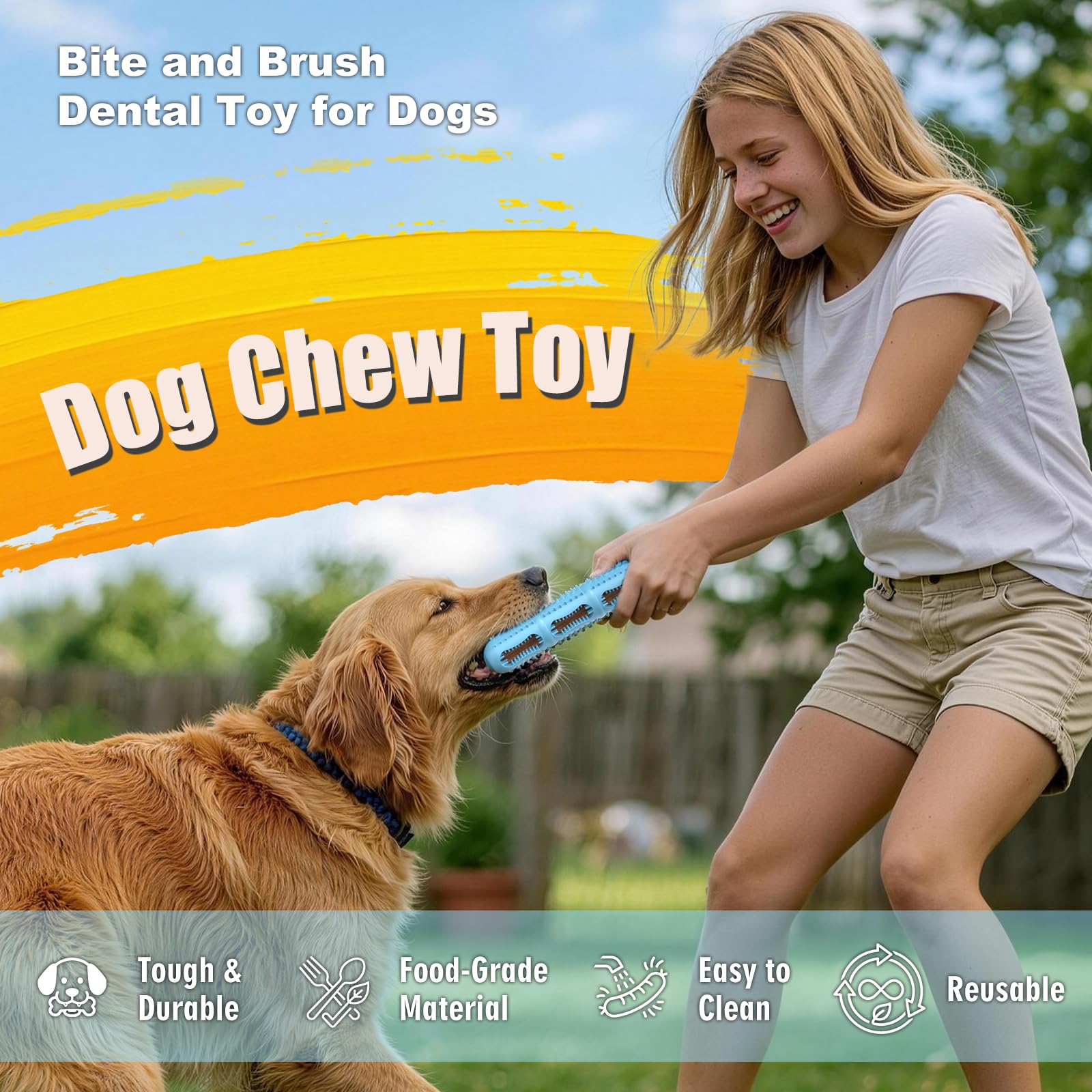 Eternalyme toy filled with dental chews ready for chewing session