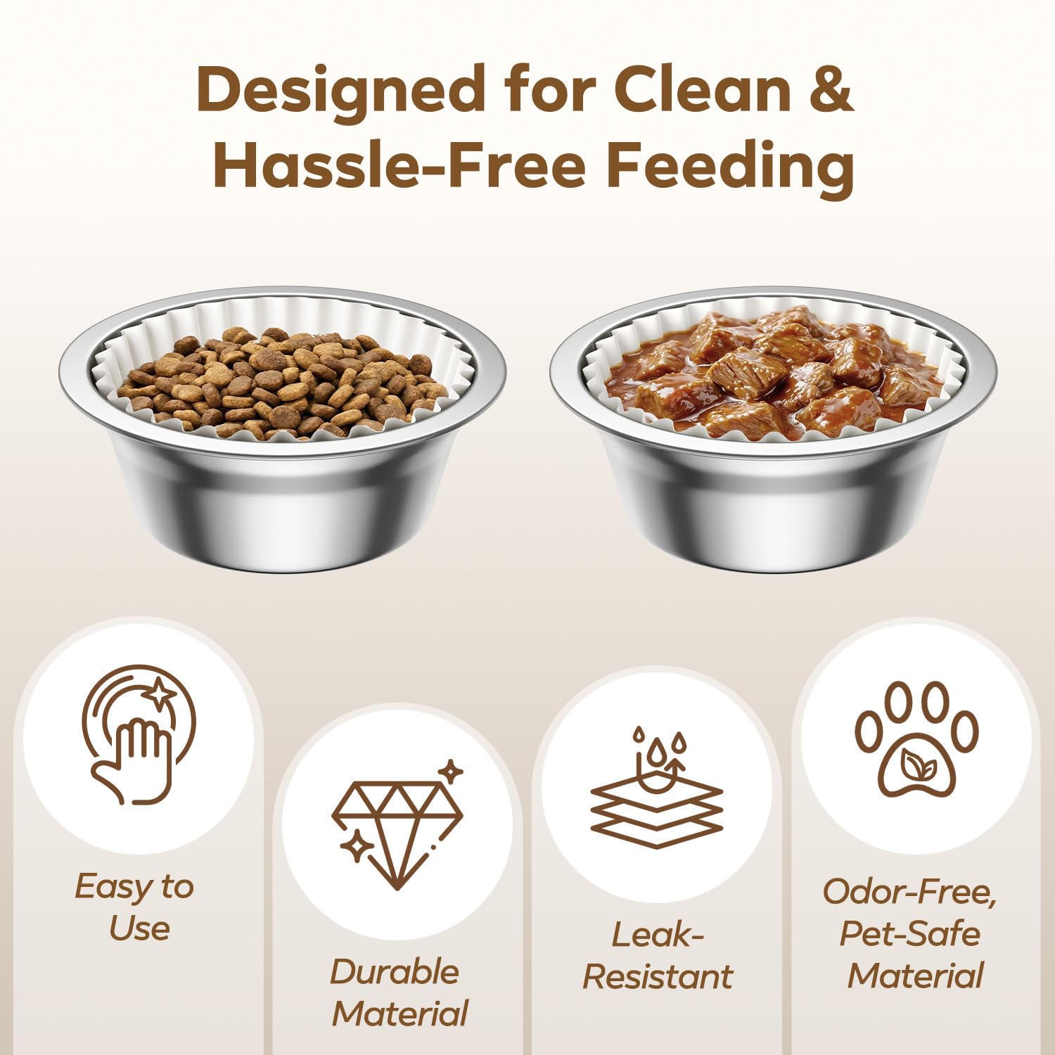 Etersky leak-resistant pet feeding mats guard surfaces during wet or mixed meals.