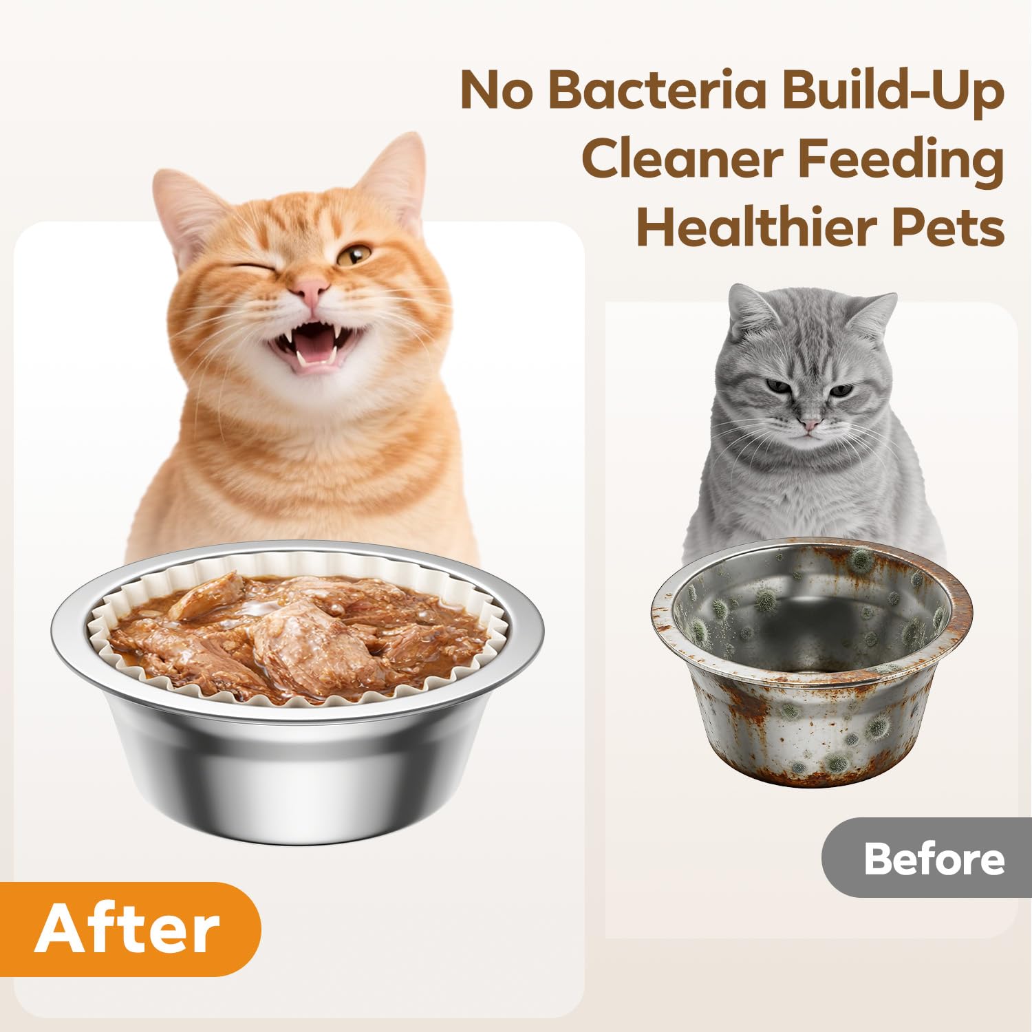 Etersky white paper bowl liner protects food from bowl contact for cleanliness.