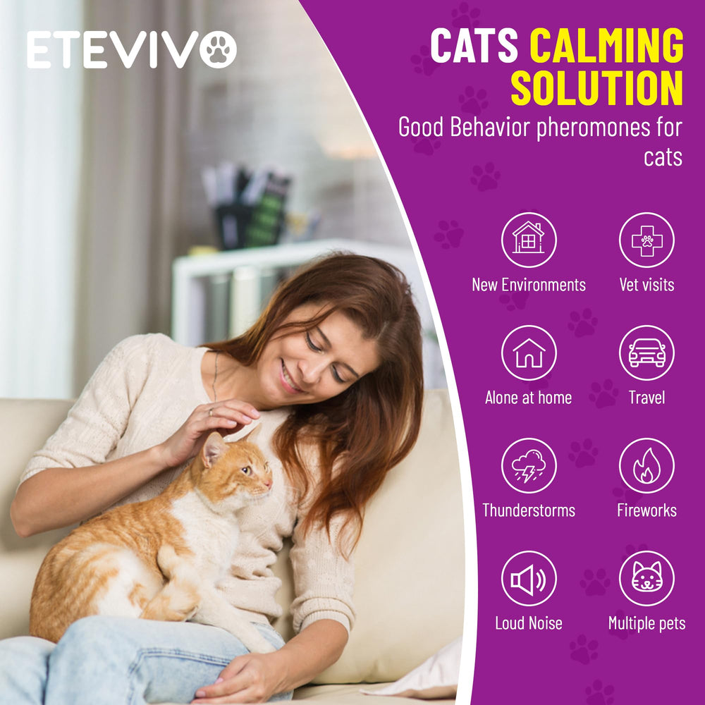 ETEVIVO diffuser beside a cat’s nap space encourages relaxed behavior.
