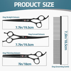 Ethyxe 7.0 curved dog scissors designed for seamless contouring and clean lines.