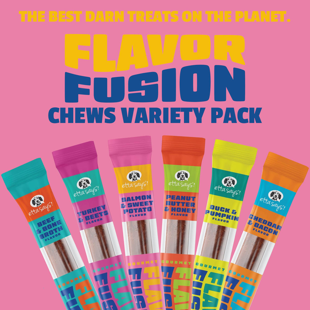 Etta Says Flavor Fusion six-flavor variety pack offers daily dog flavor variety.